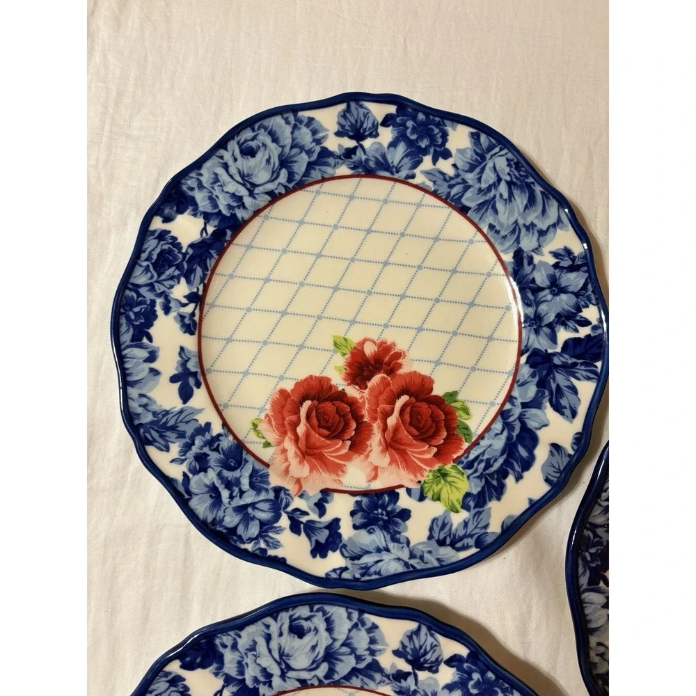 The Pioneer Woman Set of 4 Heritage Floral Ceramic Dinner Plates